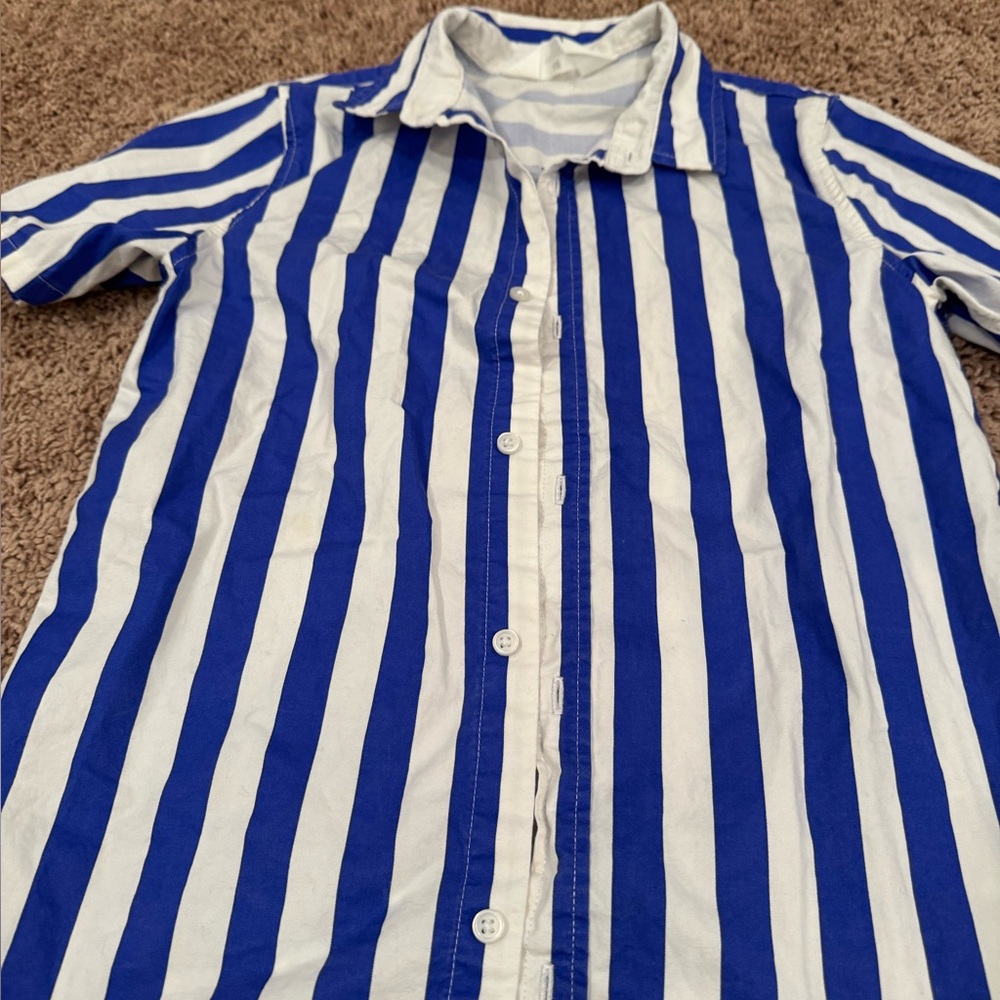 H&M kids  Bold Blue and White Striped Shirt